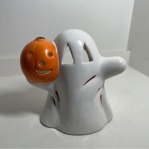 Ceramic halloween ghost votive candle holder 6x6”